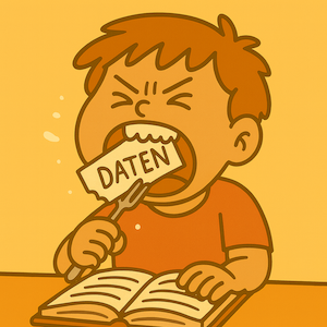 Kind lernt, indem es sich Daten reinzwingt